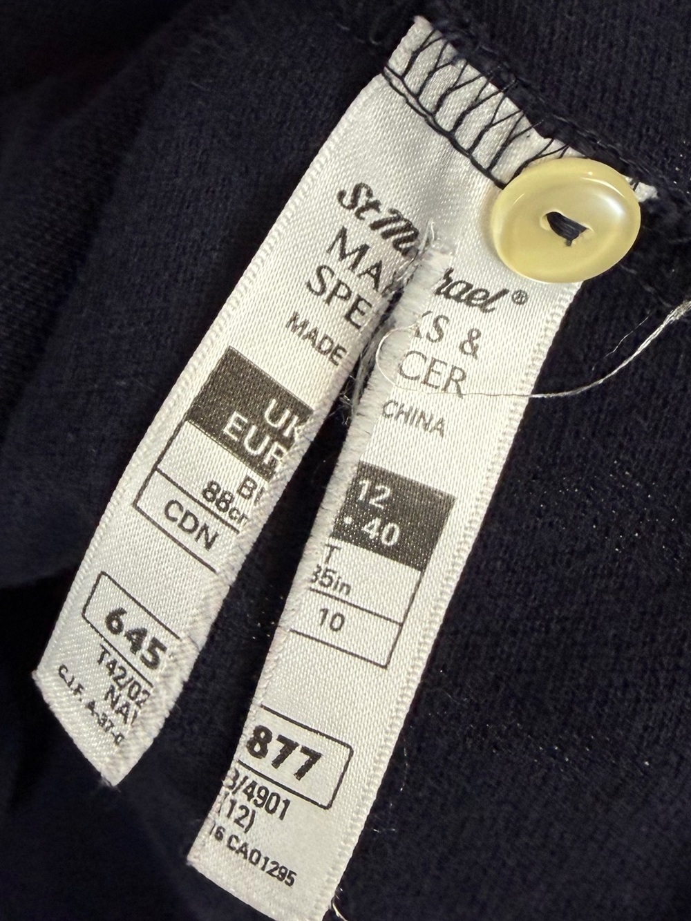 MARKS & SPENCER • Navy Blue 100% Cotton Short-Sleeve Polo Top, 8 - Picture 9 of 11